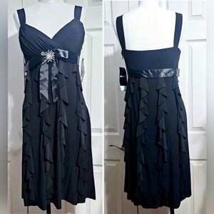 Scarlett Nite Women's Black Tiered Ruffles Fairycore Cocktail Dress Coquette 10